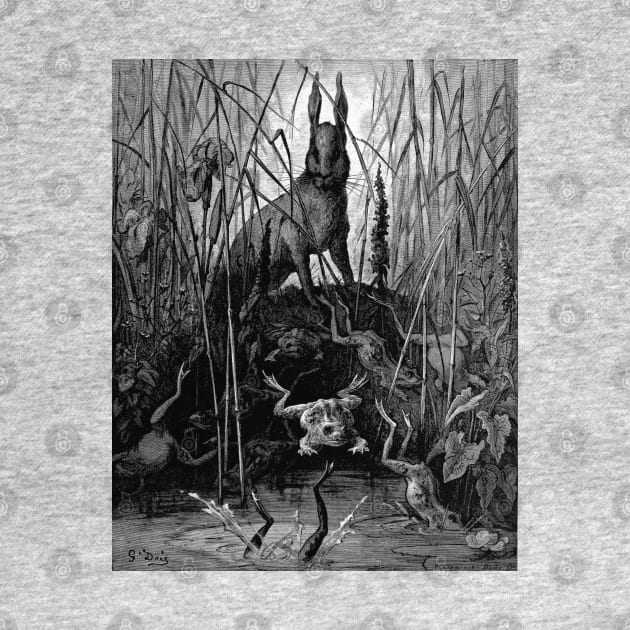 The Hare and the Frogs - Gustave Dore by forgottenbeauty